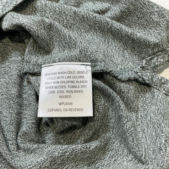 Tasso Elba Mens Long Sleeve Polo Shirt Heather Gray‎ Button Knit Cotton X Large - Picture 5 of 7